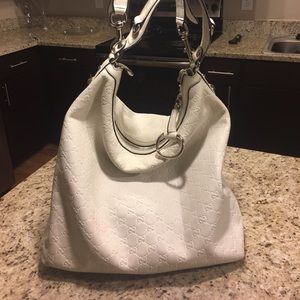 Authentic winter white Gucci hobo bag
