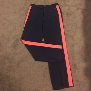Rag & Bone navy and orange tuxedo trousers