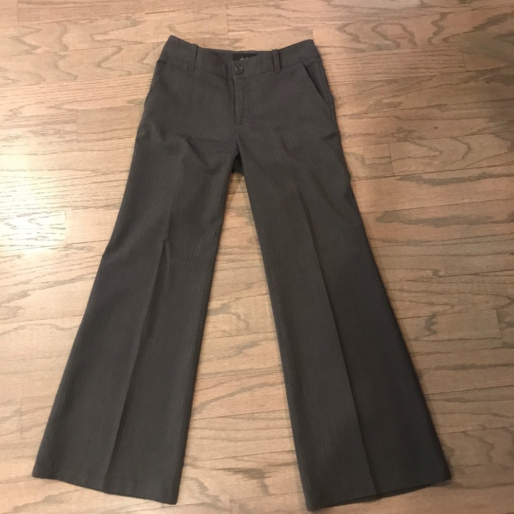 Gray pants.