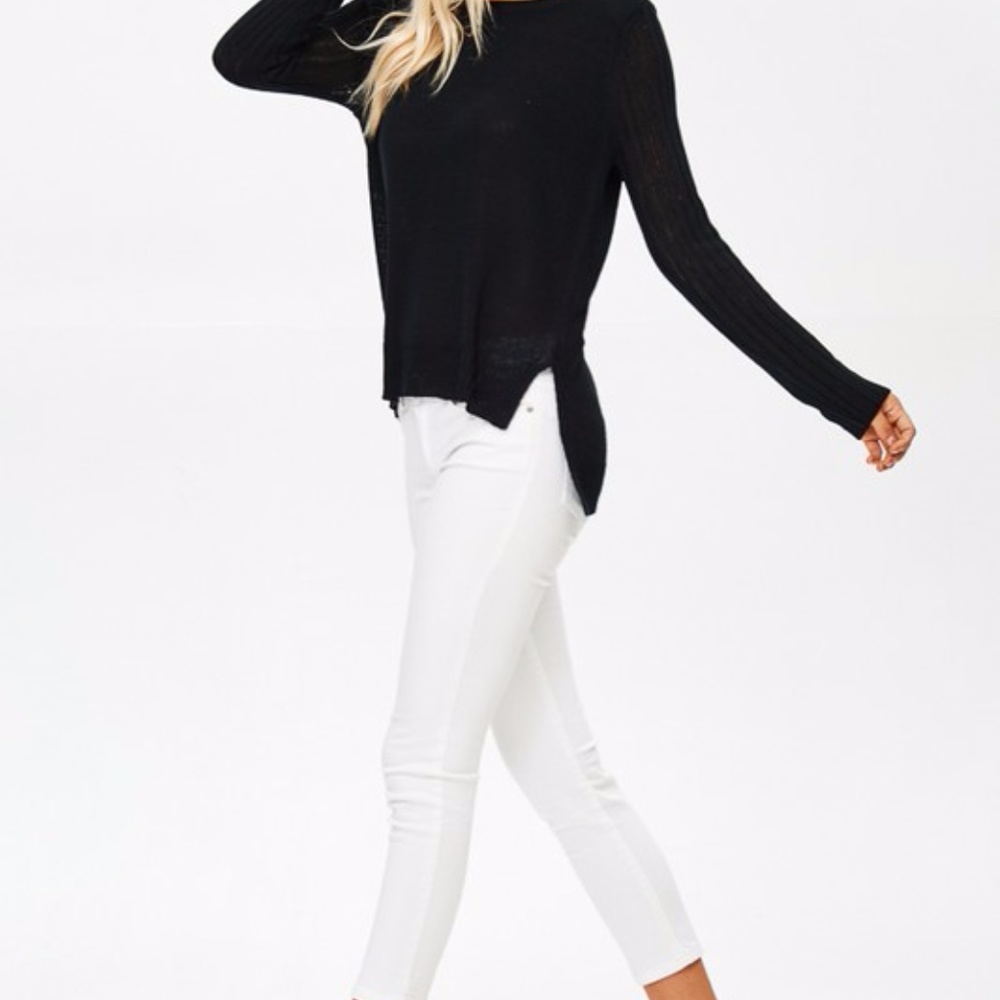 Just in! "Solstice" Black Lace-Up Knit Sweater - Picture 5 of 5