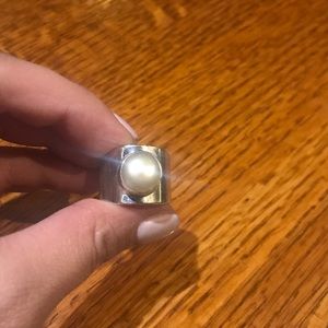 925 pearl silver ring