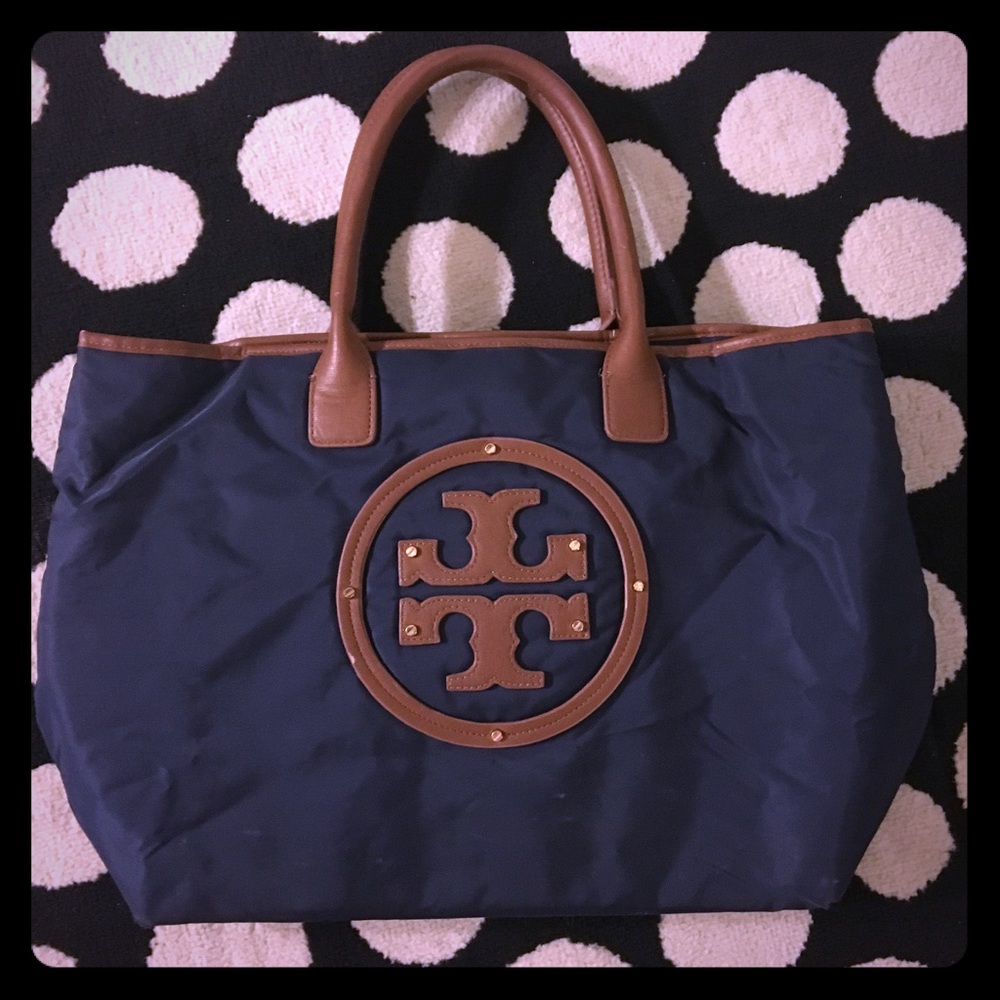 Large Tory Burch Navy Nylon Shoulder Tote