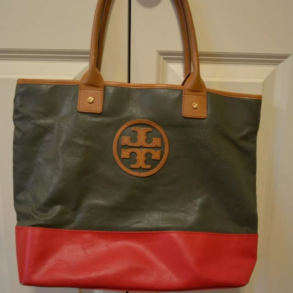 Red and green Tory Burch large handbag