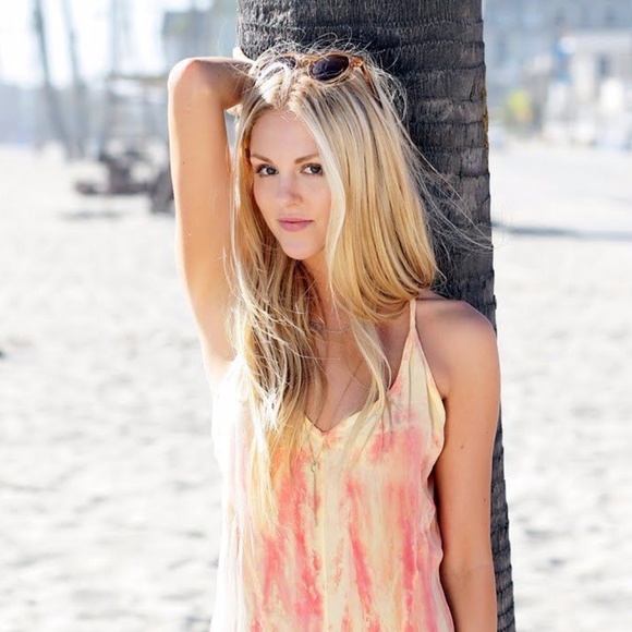 Womens Gypsy 05 Yellow/Pink Silk Tie Dye Dress Size Small - Picture 7 of 15