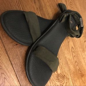 Sanuk sandals with olive green straps from REI