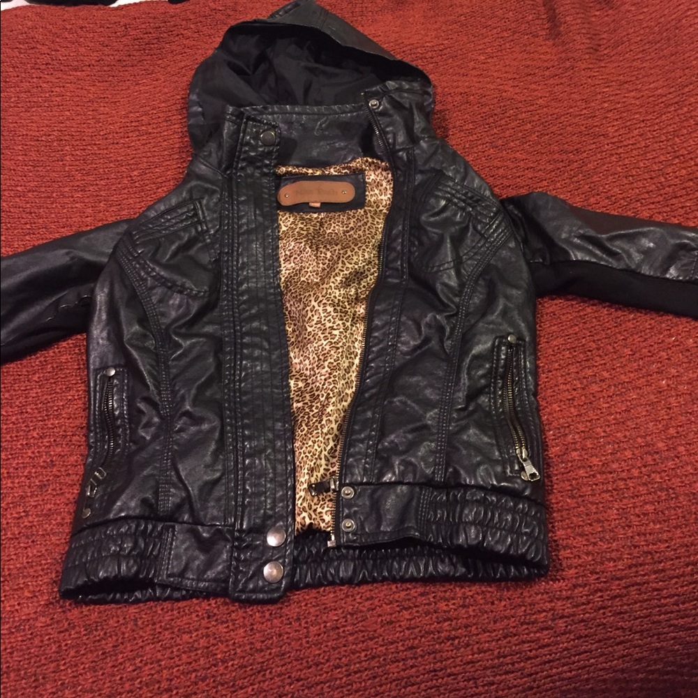 Black pleather hoody