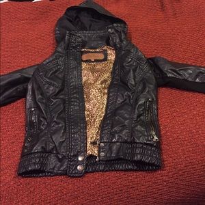 Black pleather hoody