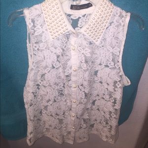 Lace button up