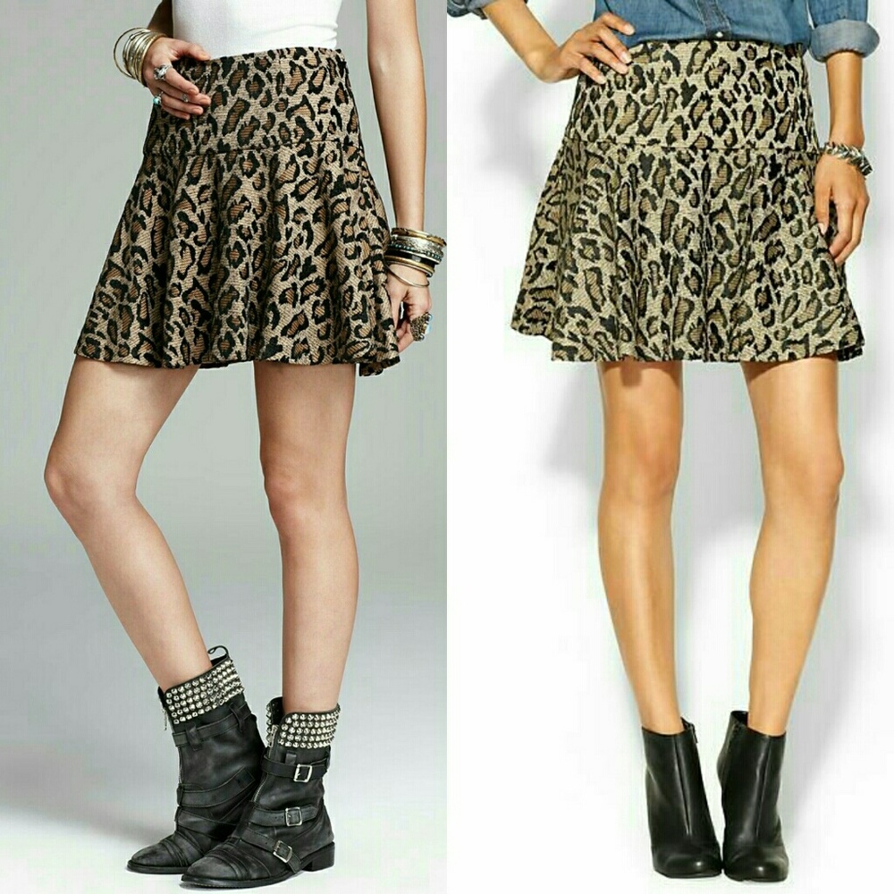 Free People chenille cheetah skirt - Picture 2 of 8