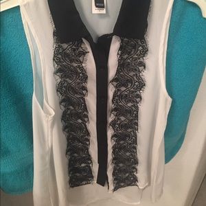 White & Black button up