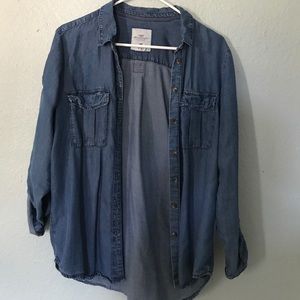 Denim button up shirt - soft cotton from H&M