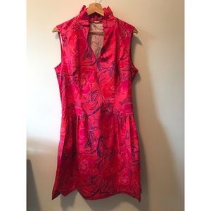 Pink Ruffle Collar Dress