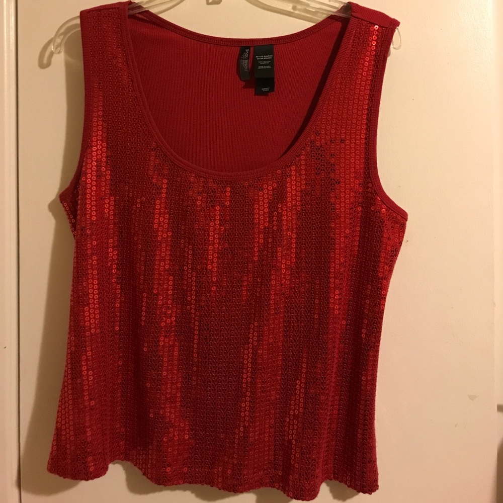 Pretty red sequin top