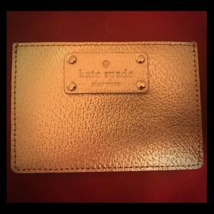Kate Spade card/cash pouch. Never worn. Metallic