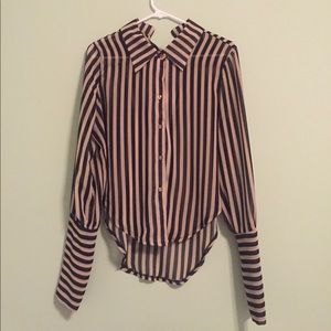 Gold and Black Stripe Button Down