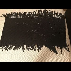 Fringe infinity scarf! Unique, black warm scarf.