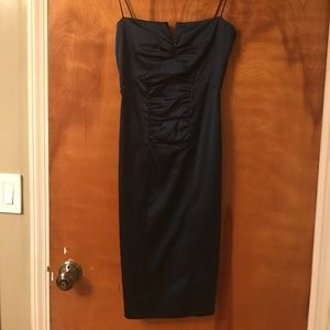 Flattering Navy blue Nicole Miller silk dress