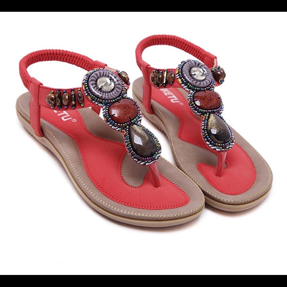 Sandals Bohemia Beads   Casual Beach Flats