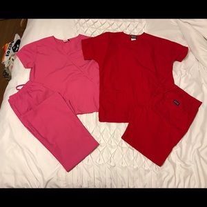 Pink and Red Cherokee Scrubs Bundle