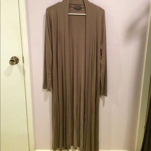 Long duster cardigan, taupe