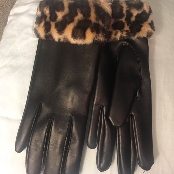 Animal print faux leather gloves - Picture 3 of 3