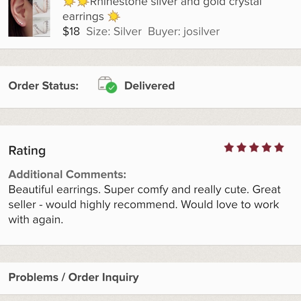 5⭐RATED silver and gold crystal earrings - Picture 3 of 4