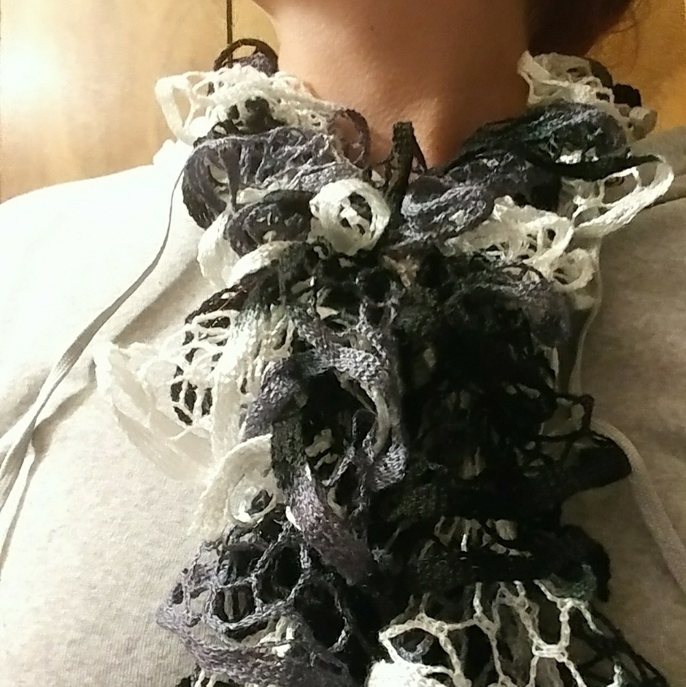 Handmade Crochet Ruffle Scarf - Picture 2 of 2