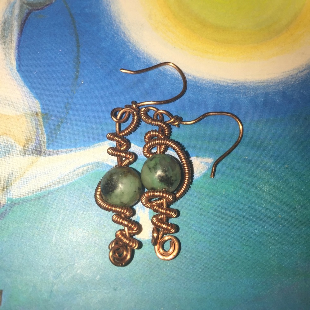 Bronze turquoise earrings