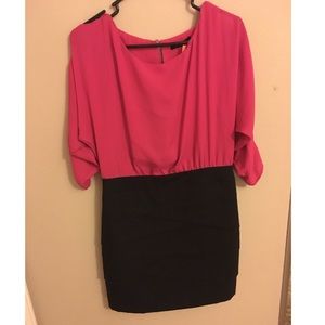 Hot pink and black dress