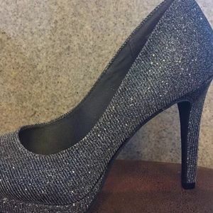 Fioni night glitter silver heels