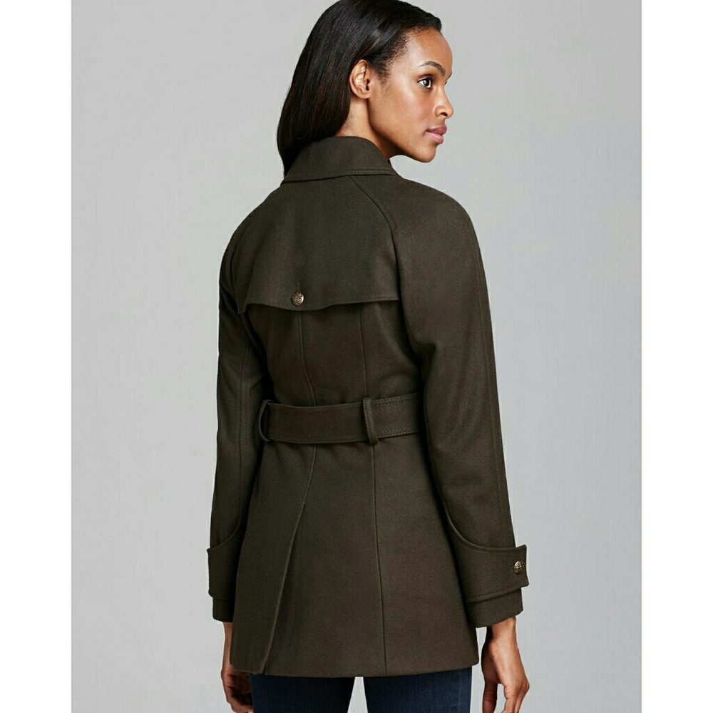 New! DKNY Military Coat Jacket Peacoat Wool-Blend - Picture 2 of 6