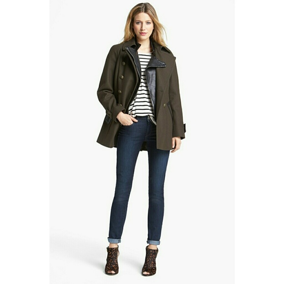 New! DKNY Military Coat Jacket Peacoat Wool-Blend - Picture 5 of 6