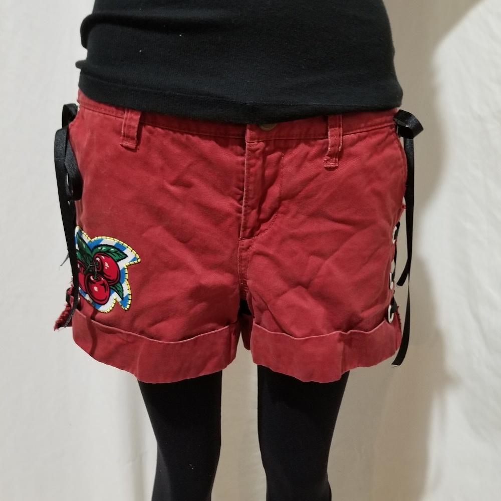Revamped Cherry Lace Up Shorts - 6