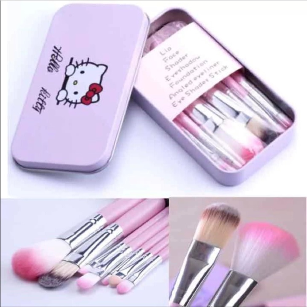 🌷🌷New! Pink Hello Kitty 7pcs Makeup Brushes 🌷🌷