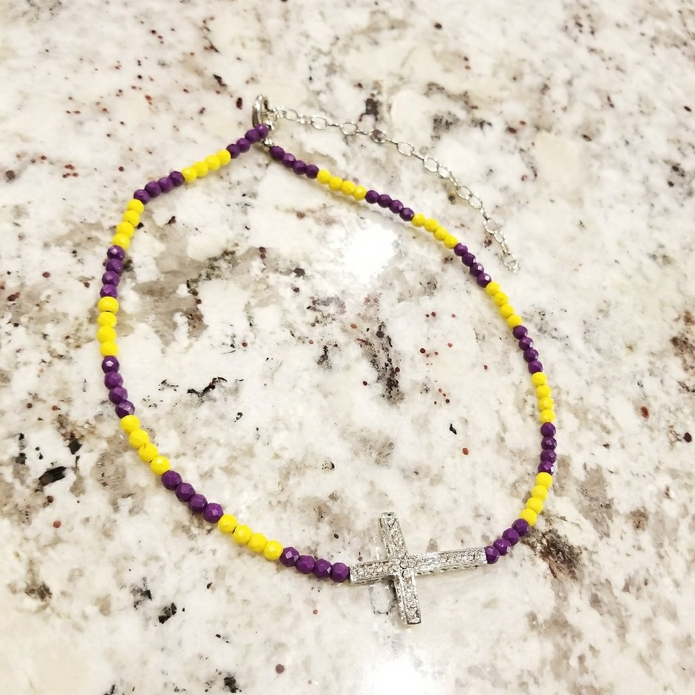 LSU beaded choker