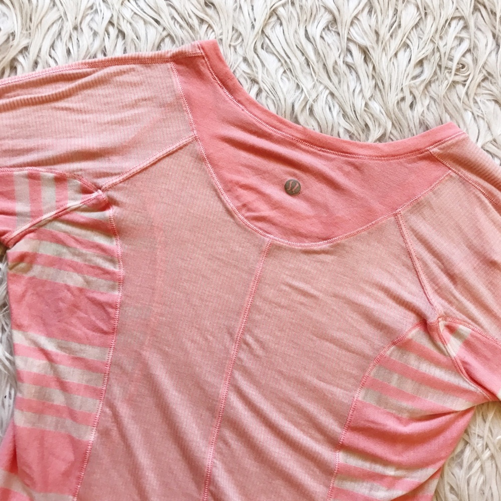 • Lululemon • Striped Pink Top - Picture 1 of 4