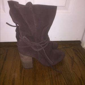 Urban Outfitters chocolate suede booties