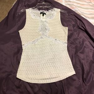 Bebe Lace Fitted Blouse