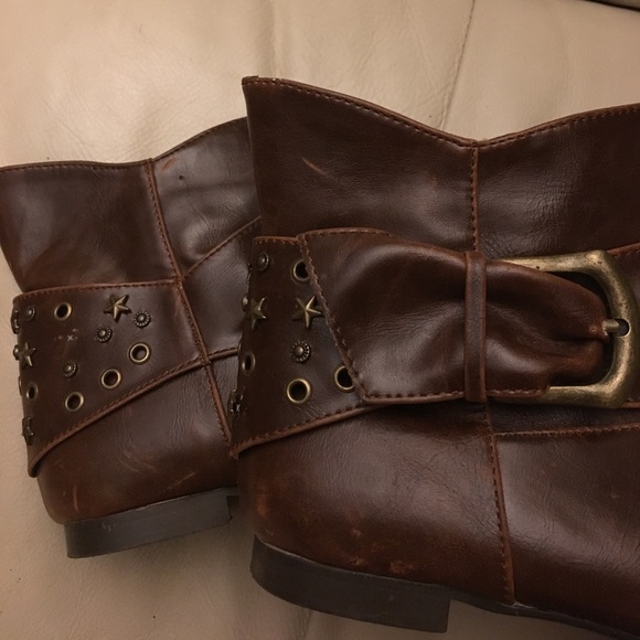 Rustic Faux Leather Booties - Picture 2 of 4