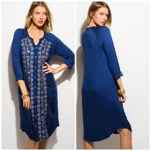 Embroidered Peasant Dress