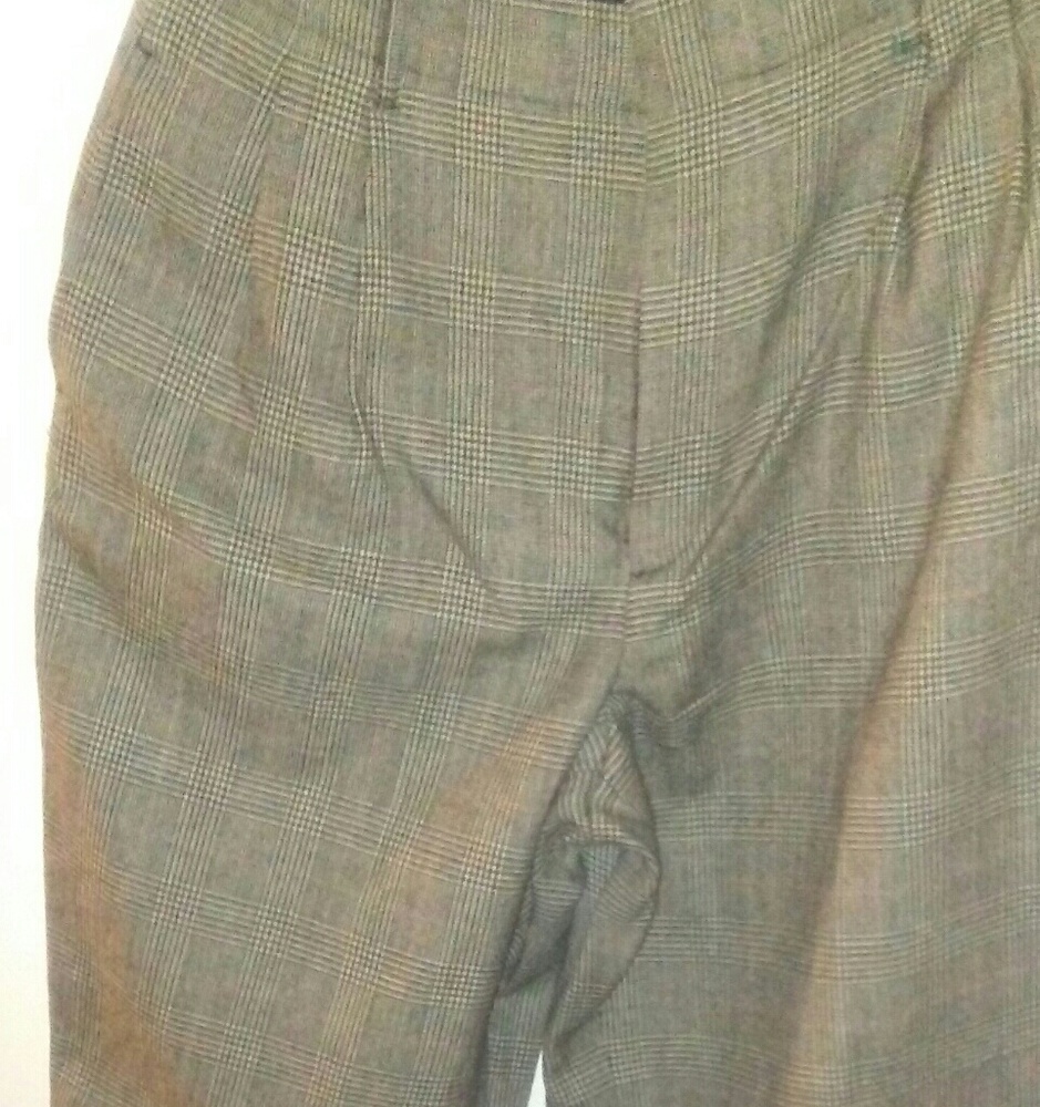 Plaid/houndstooth print dress slacks