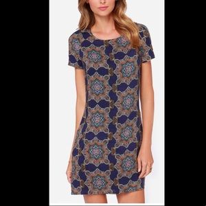 Navy blue-multicolor dress from Lulus.