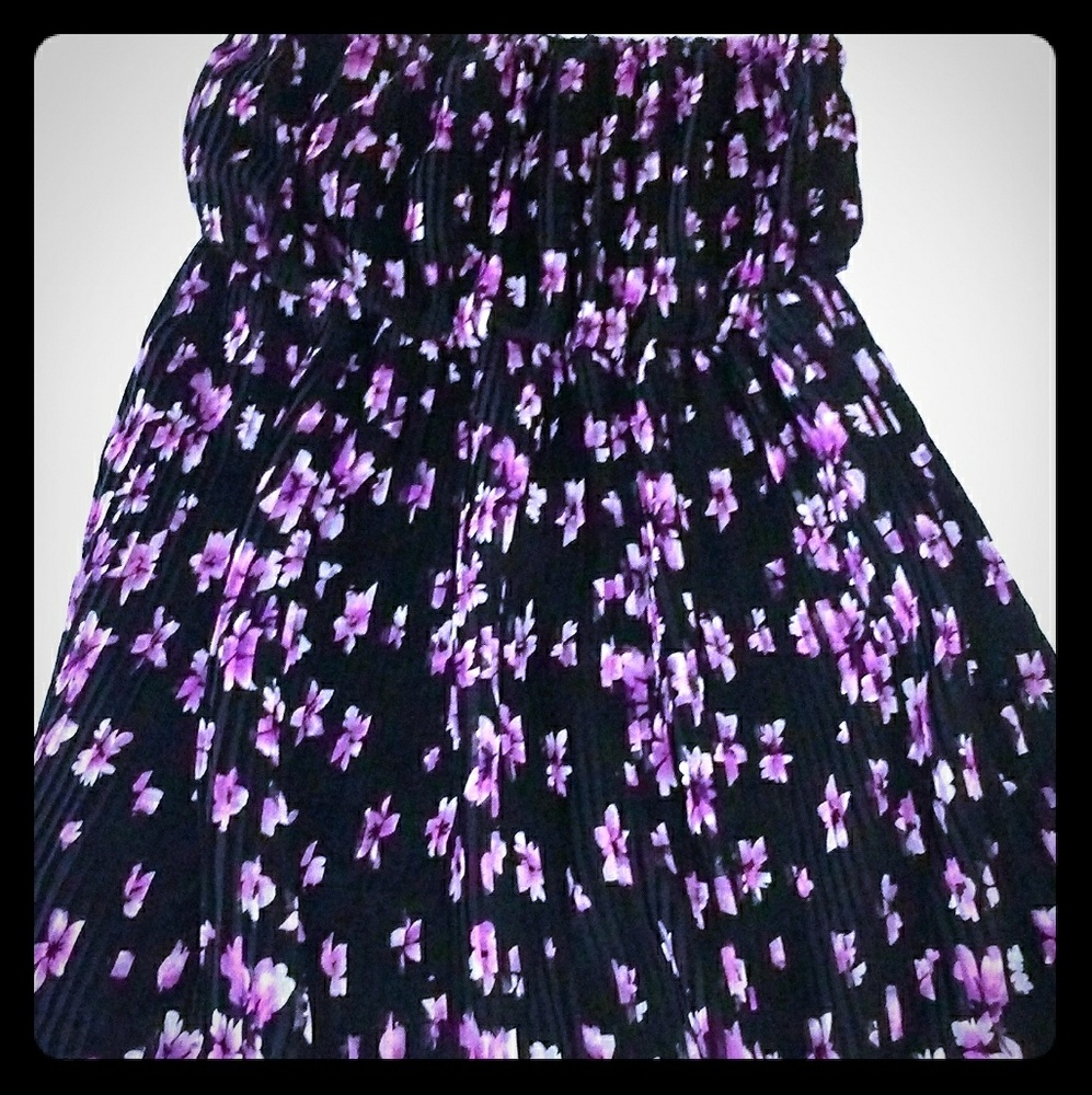 Classy Black & Purple Floral Mini Dress