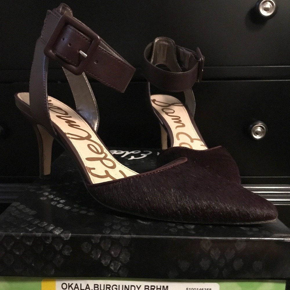 Sam eldelman pony fur ankle strap heals