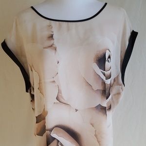 Sheer Flower printed blouse