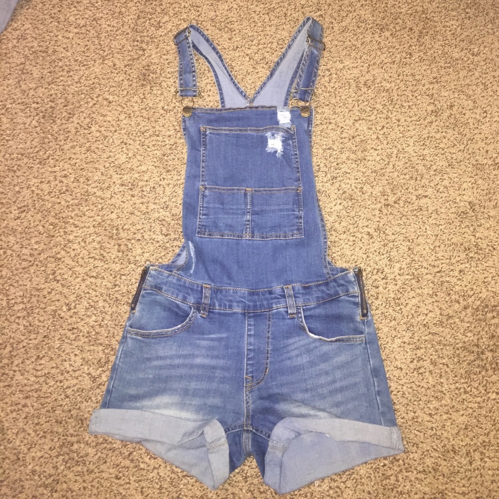 brand new denim overalls