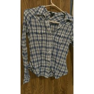 NEW - H&M | Blue/Grey Plaid Button Up Shirt