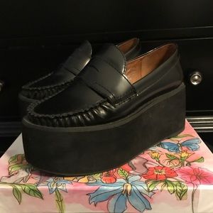 Jeffery Campbell penny loafer platforms
