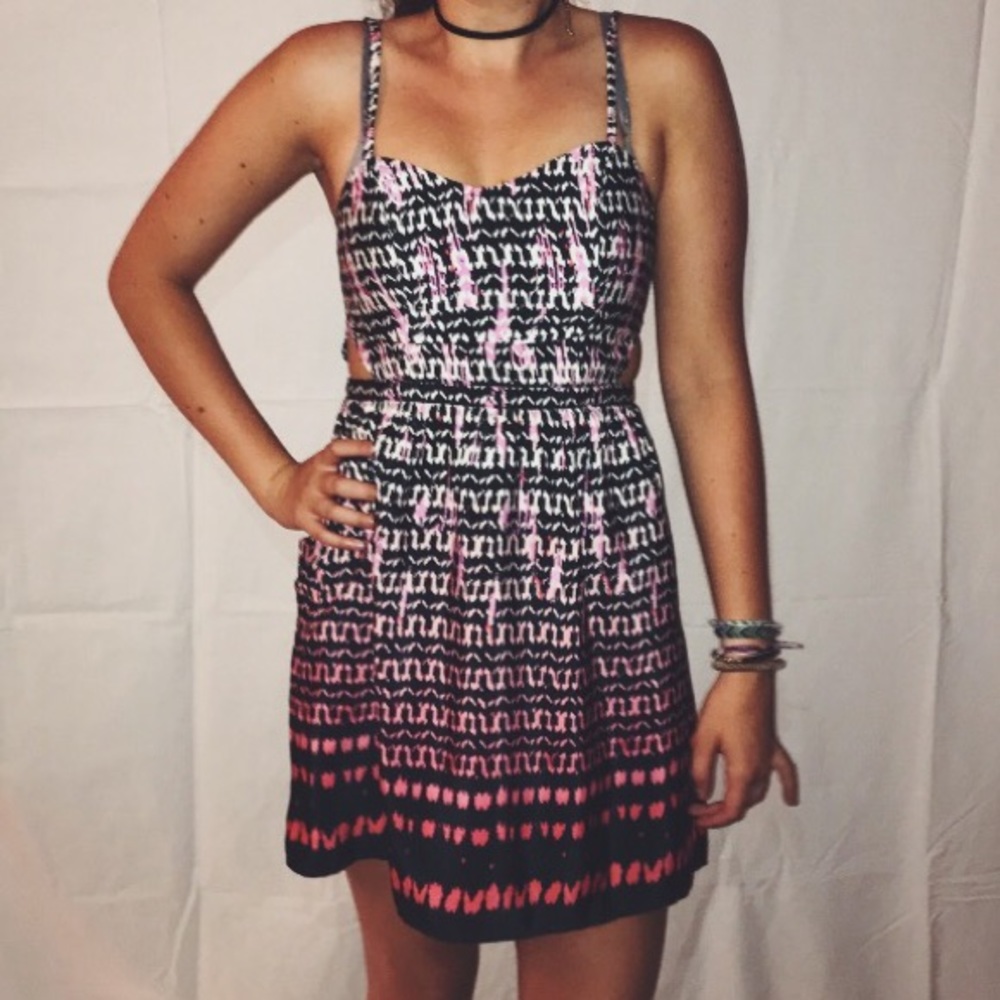 Zip up sundress with cut outs