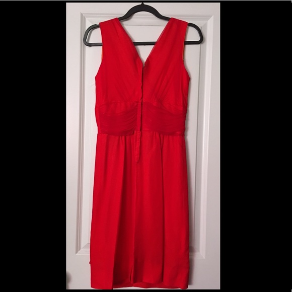 VINTAGE Red Chiffon Cocktail Dress 50s/60s - Picture 3 of 4